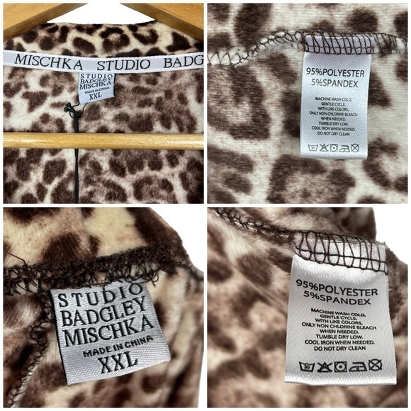 BADGLEY MISCHKA STUDIO CHEETAH LEOPARD SOFT FUZZY MATCHING PAJAMA PJ SET - Picture 14 of 14